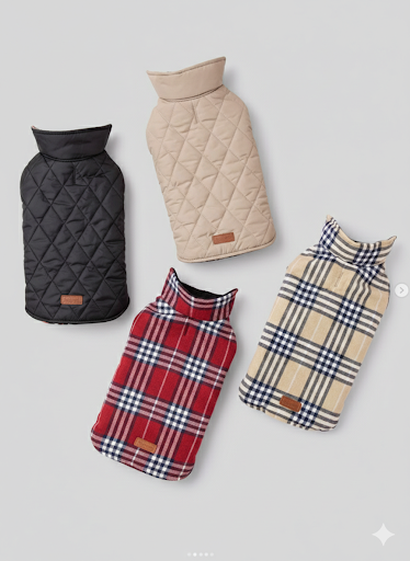 Waterproof Reversible Plaid Dog Jacket