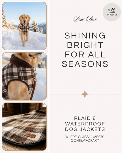 Waterproof Reversible Plaid Dog Jacket