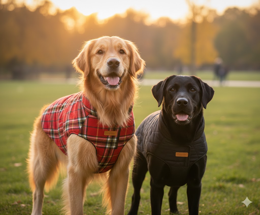 Waterproof Reversible Plaid Dog Jacket